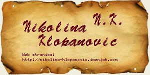 Nikolina Klopanović vizit kartica